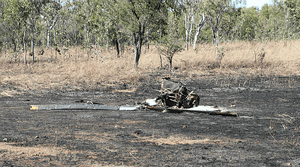 The main wreckage of the R22. (ATSB)